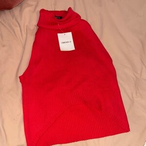 Forever 21 Bright Red Sleeveless Cowl Neck top
